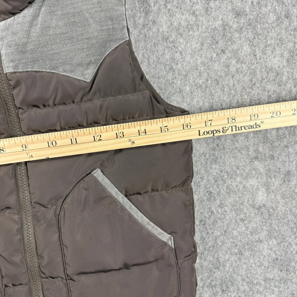 UNIQLO Kids Down Feather‎ Puffer Vest Size 130 7-8 Gray Black Fleece